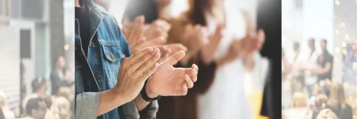 Clapping hands for student awards
